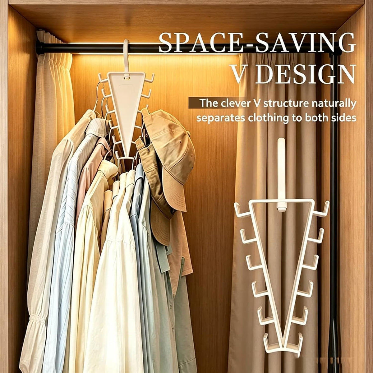 V Shaped Double-Sided Closet Organizer Hanger