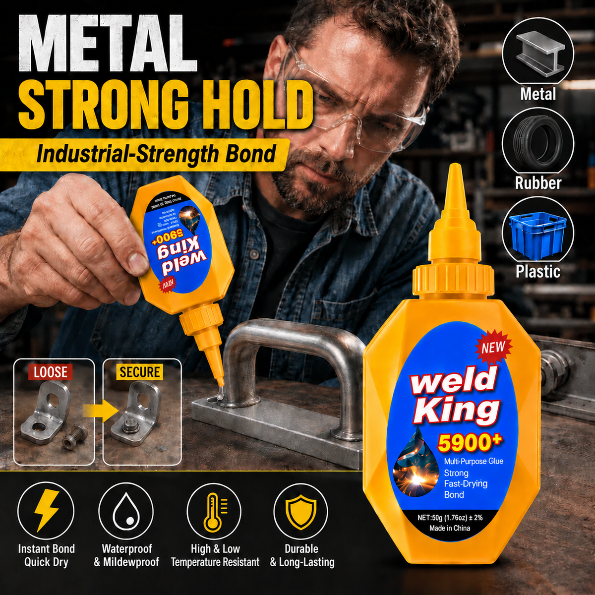 Quick-Dry Multifunctional Super Glue Adhesive