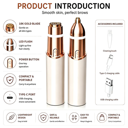 🛸2 in 1 facial & eyebrow hair trimmer for Women,Portable Rechargeable Shaver 🪞