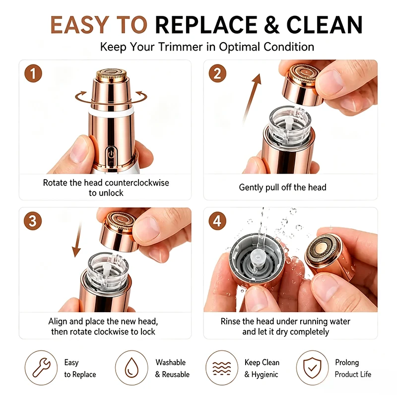 🛸2 in 1 facial & eyebrow hair trimmer for Women,Portable Rechargeable Shaver 🪞