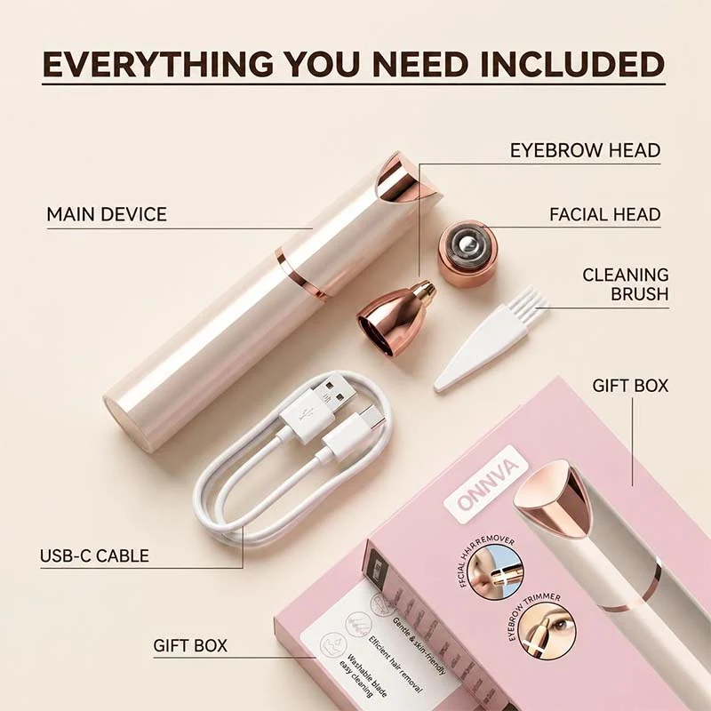 🛸2 in 1 facial & eyebrow hair trimmer for Women,Portable Rechargeable Shaver 🪞
