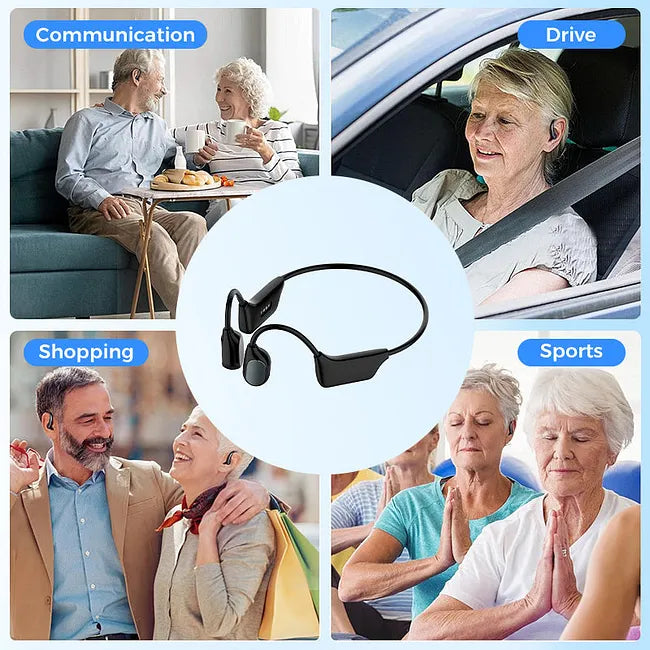 Bone conduction hearing aid wearing example