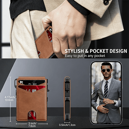 🔥Slim Pop-Up RFID Wallet for Men –1ID Window, Pop-Up Card Holder,Money Clip