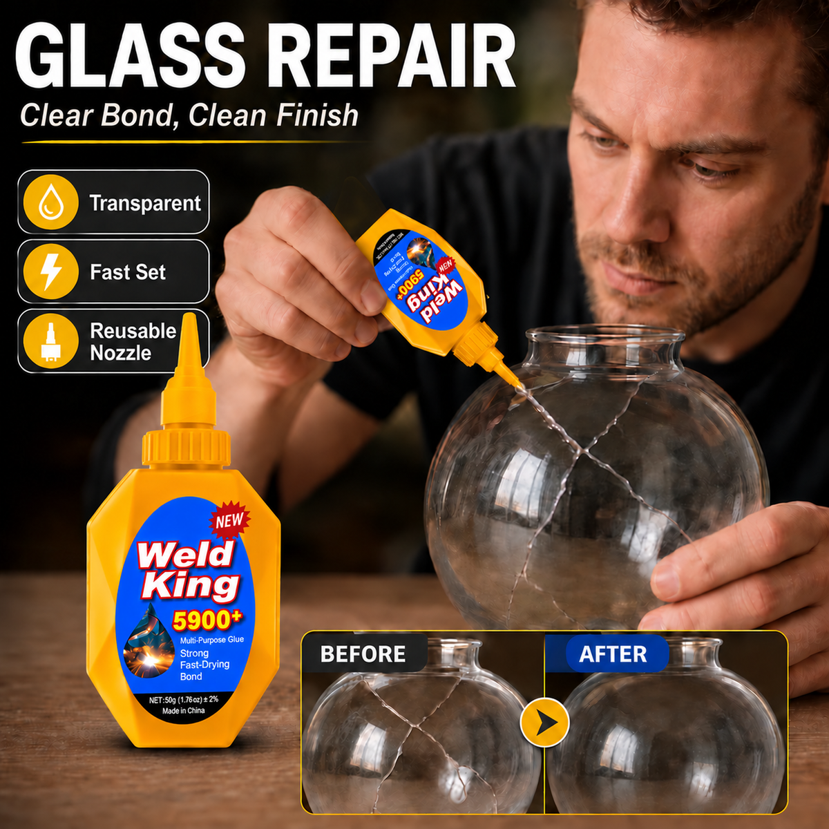 Quick-Dry Multifunctional Super Glue Adhesive