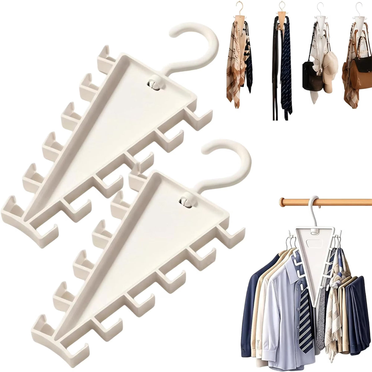 V Shaped Double-Sided Closet Organizer Hanger