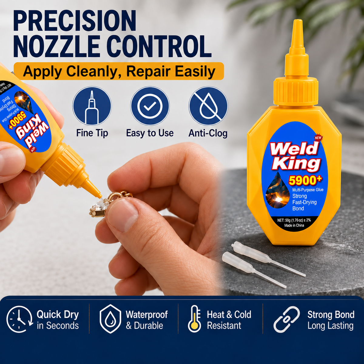 Quick-Dry Multifunctional Super Glue Adhesive