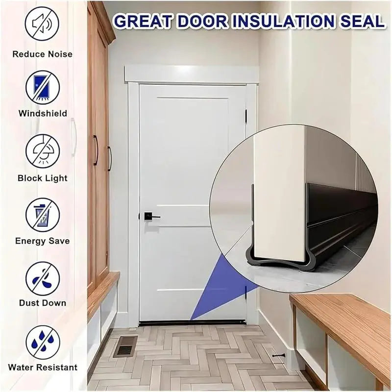 🚪 Triple-Seal Under Door Draft Stopper – Noise Reduction, Weather Protection & Energy-Saving Seal