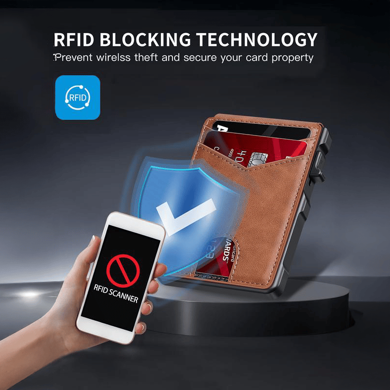 🔥Slim Pop-Up RFID Wallet for Men –1ID Window, Pop-Up Card Holder,Money Clip