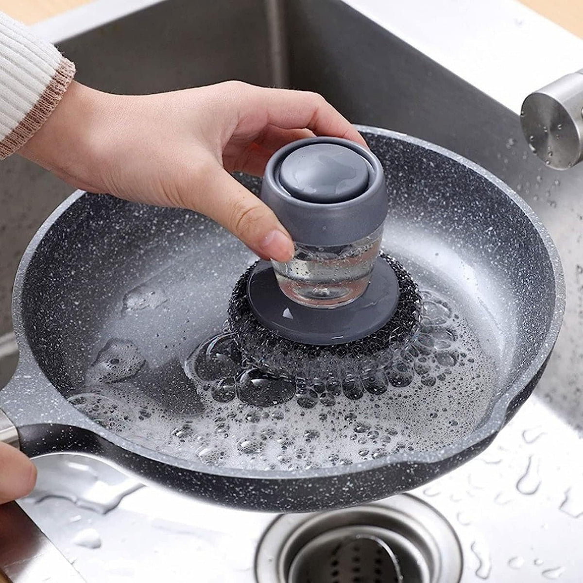 2 in 1 Liquid Soap Dispensing Palm Brush